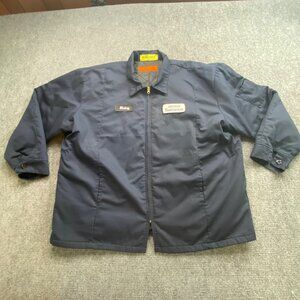 VTG Cintas Work Jacket Mens‎ 2XL Navy Mickey American Truetzschler Patch Quilted